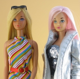 Barbie Malibu PJ Sunsantional,1981 - Barbie Standard, 1971 - Steffie face mold